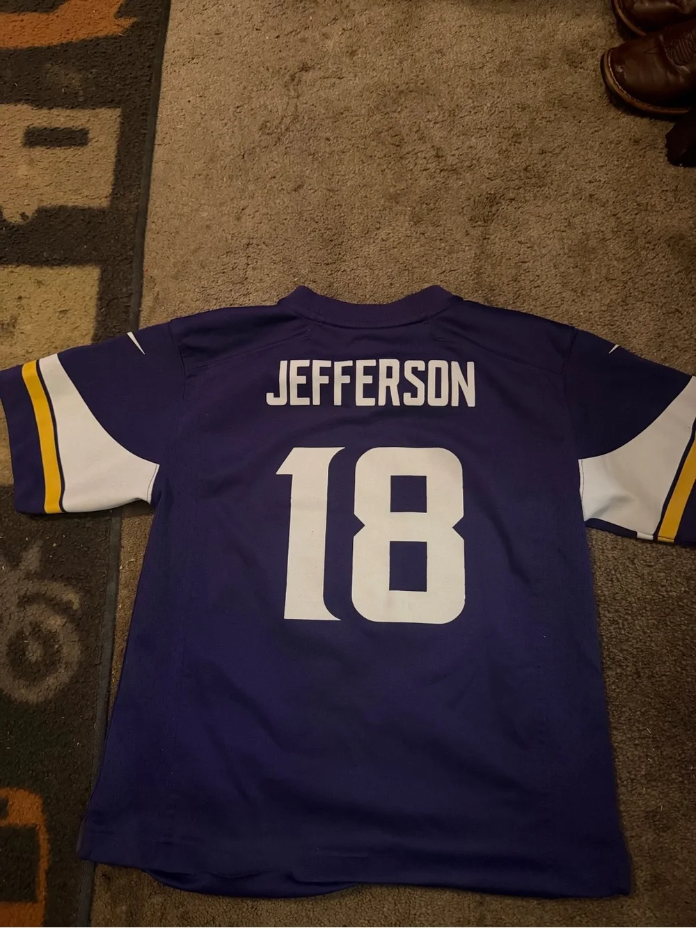 Nike Kids Purple Minnesota Vikings #18 Jersey with Yellow & White Accents
